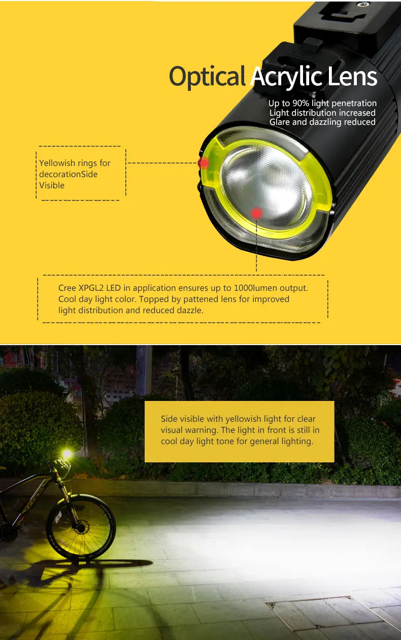 Best Gaciron V9S Bicycle Headlight USB Charge Internal Battery LED Front Tail Lamp Cycling Lighting Visual Warning Safety Lantern 3