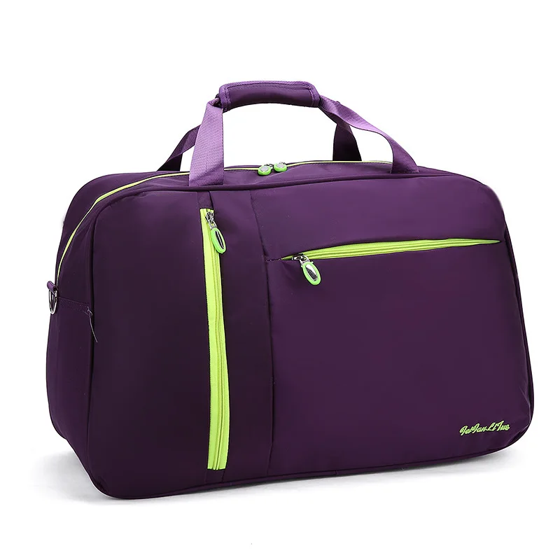 Мужские дорожные сумки, одноцветные водонепроницаемые нейлоновые женские сумки, Большая вместительная Женская дорожная сумка, повседневные мужские багажные сумки PT1119 - Цвет: purple