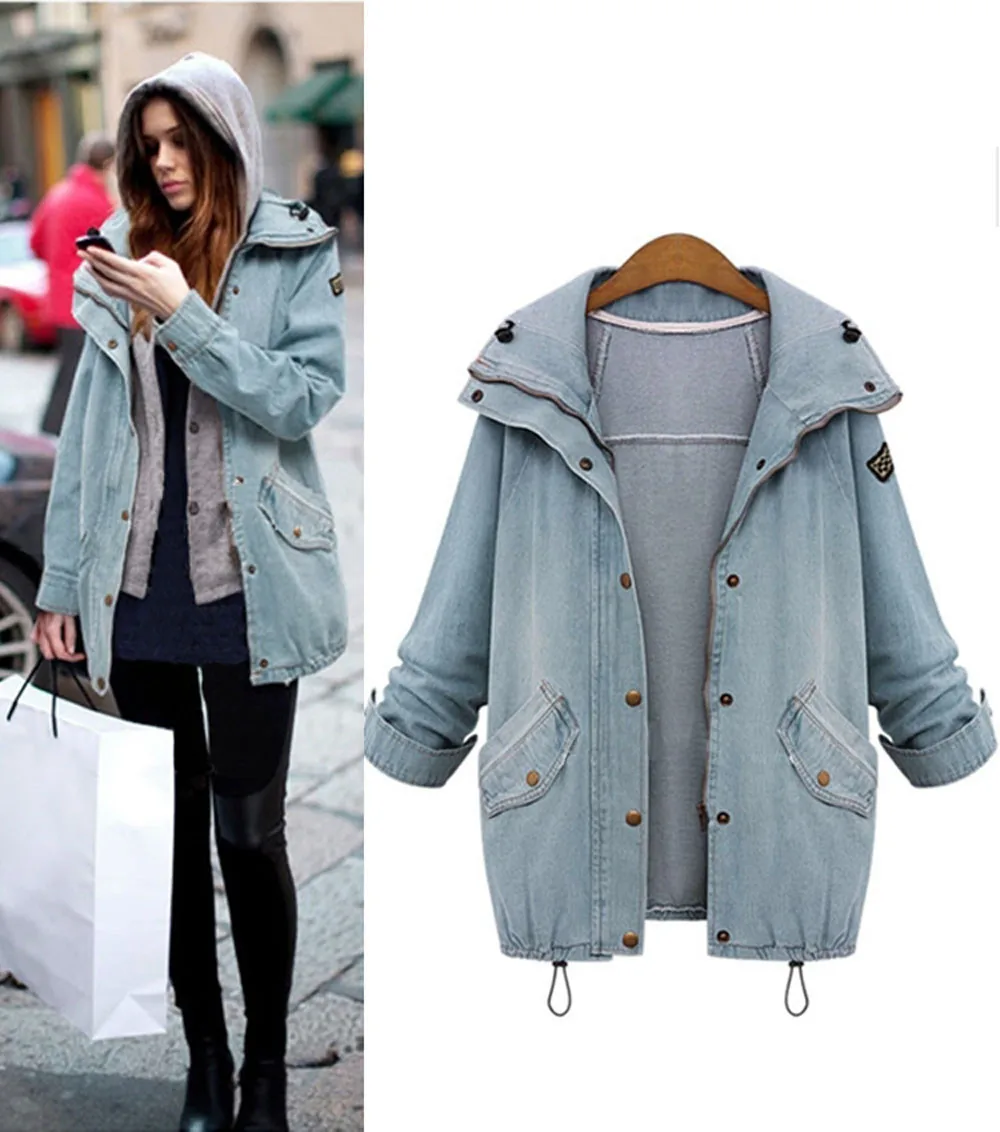Parka Denim Capuche De Nouveau Chaud Manteaux Outwear Femmes D'hiver Manteau Veste À Col 2018 hstdQr