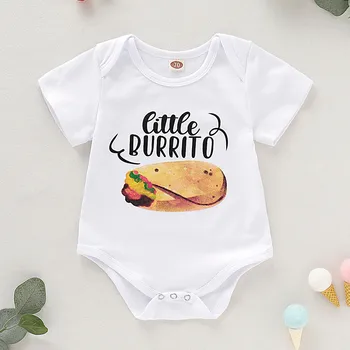 

Newborn Infant Baby Boy Girl Letter Taco Little Burrito Romper Jumpsuit Clothes