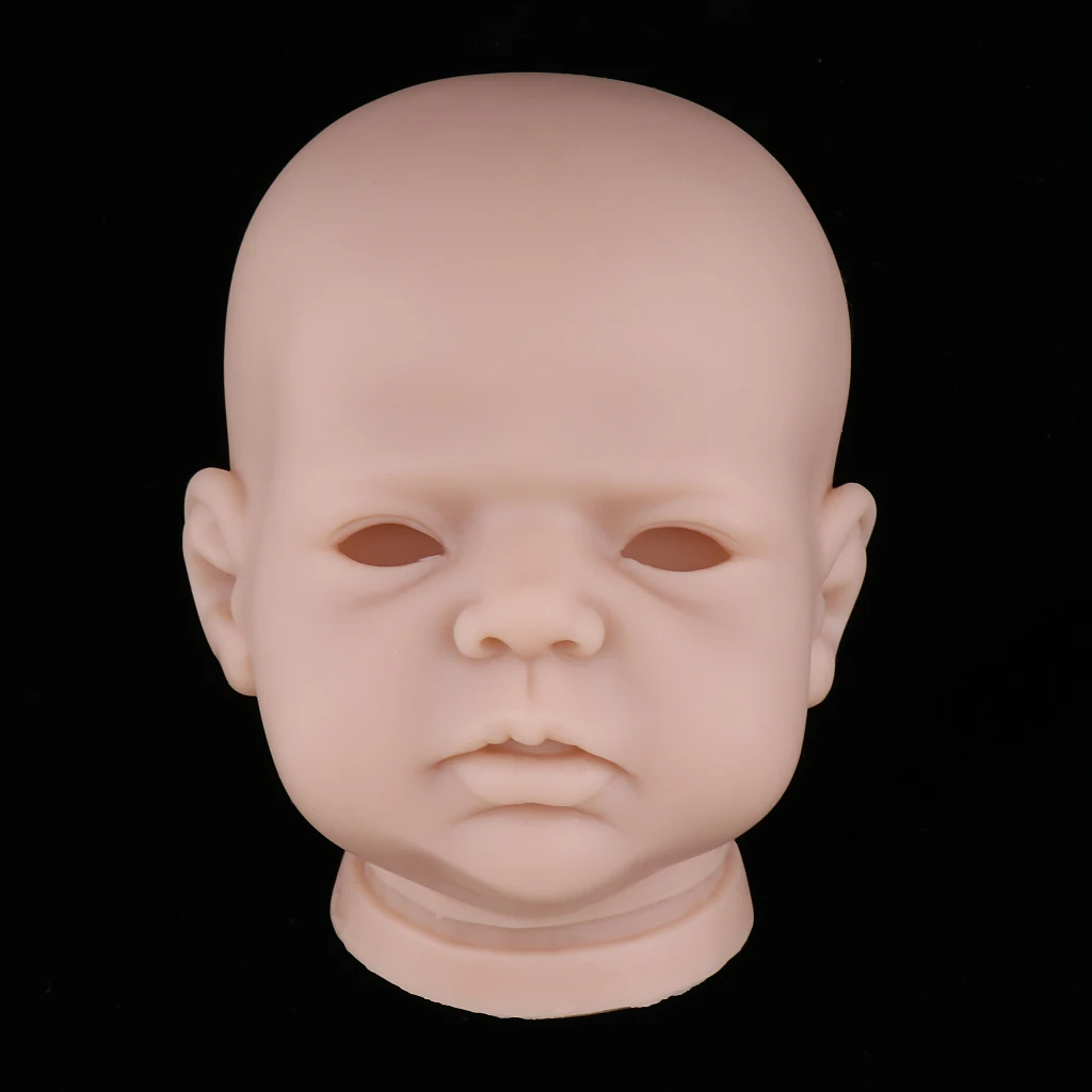 20'' Reborn Sleeping Doll Vinyl Head Sculpt Newborn Baby Head Mold Kit Unpainted Custom Part Normal Skin #3