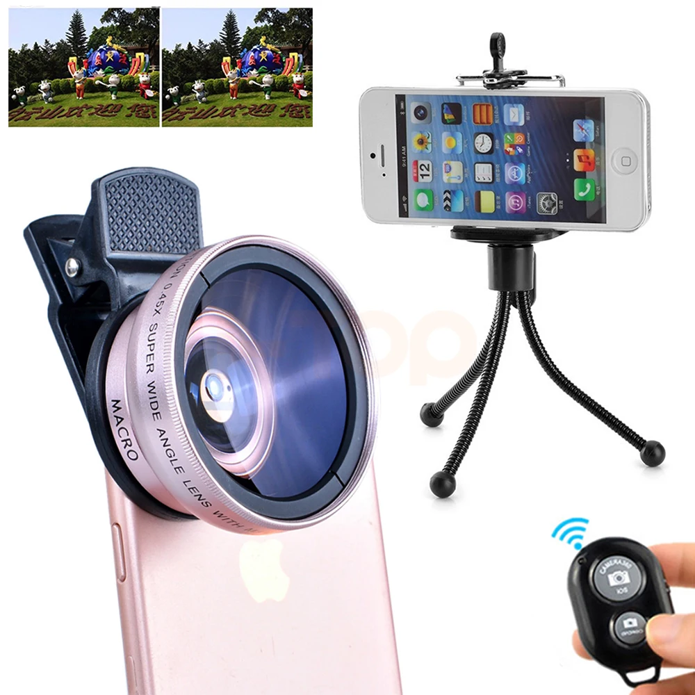 2017 New 7in1 Mobile Lenses Kit 12.5X Macro Lens 0.45X Wide Angle