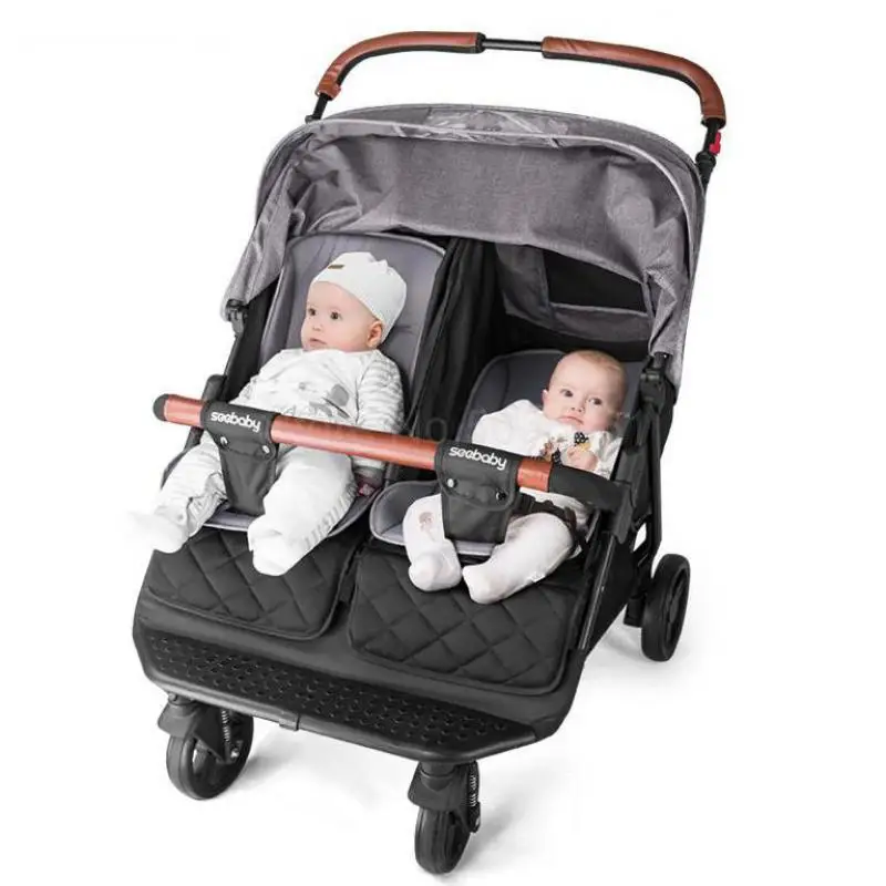 

Twin Stroller Light Can Sit Lie Four-wheel Shock Newborn Baby Twin Trolley