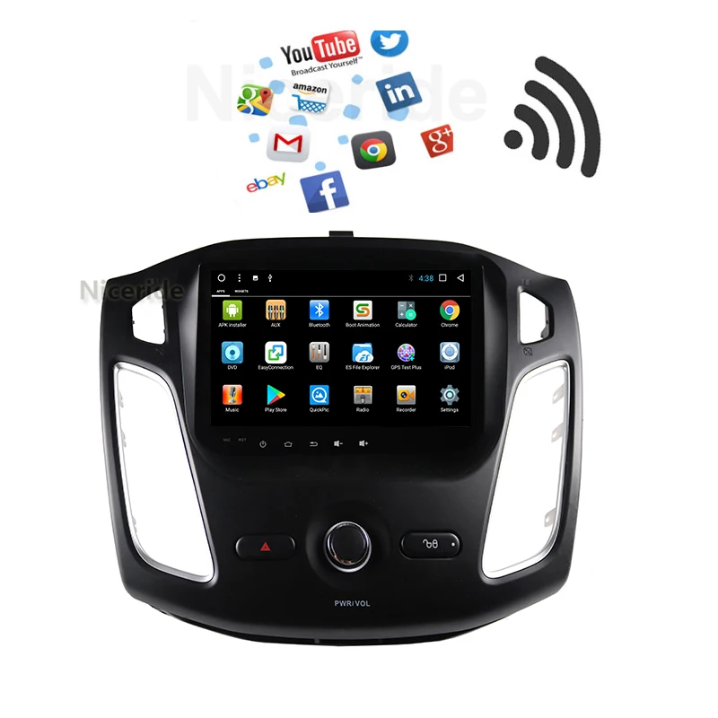 Авторадио с сенсорным экраном автомобильный Dvd плеер стерео GPS для Ford Focus Android 7 1 2