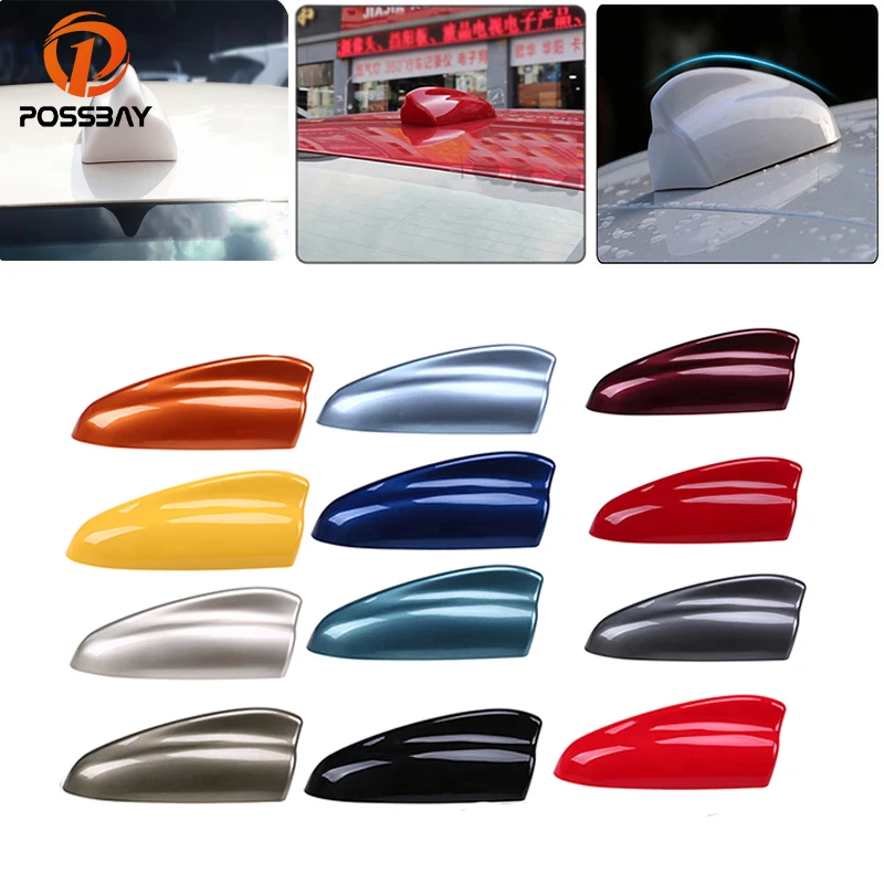 

POSSBAY Super Car Shark Fin Antenna Stronger Signal Radio Aerials AM/FM Roof Decoration Auto Antennas for BMW Opel VW Nissan