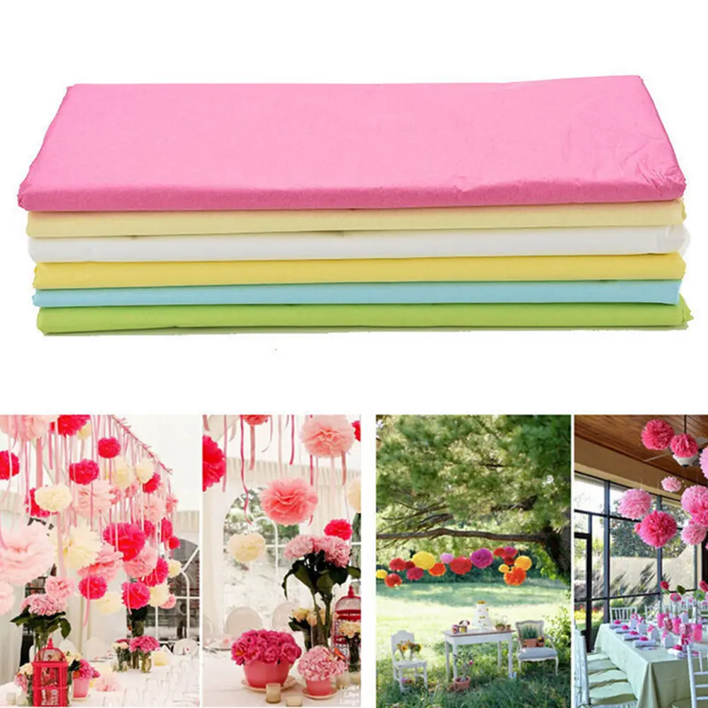 

New Mix Colors 10 Sheets Tissue Paper Flower Wrapping Kids DIY Crafts Materials