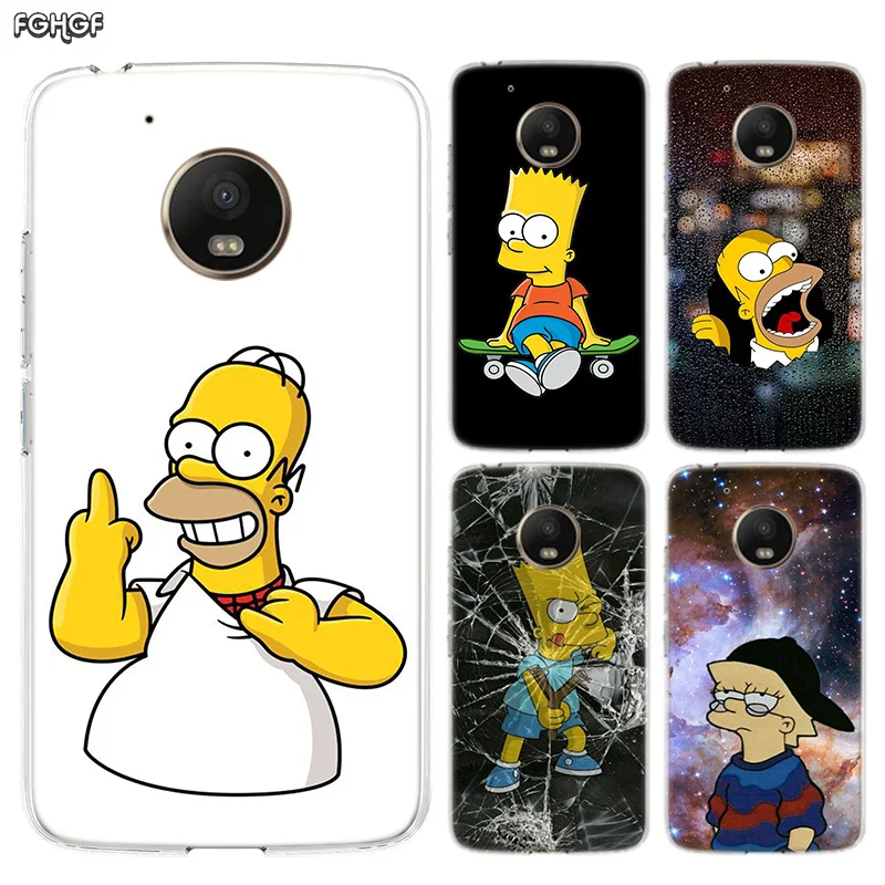 Силиконовый чехол-накладка Homero Simpson для Motorola MOTO G7 G5 G5S G6 E4 E5 Plus G4 Play |
