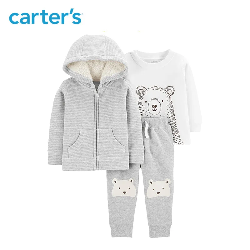 

Carters 3Pcs Baby Boy clothes set Cute bear hoodies t-shirt pants autumn winter baby clothing 127H439