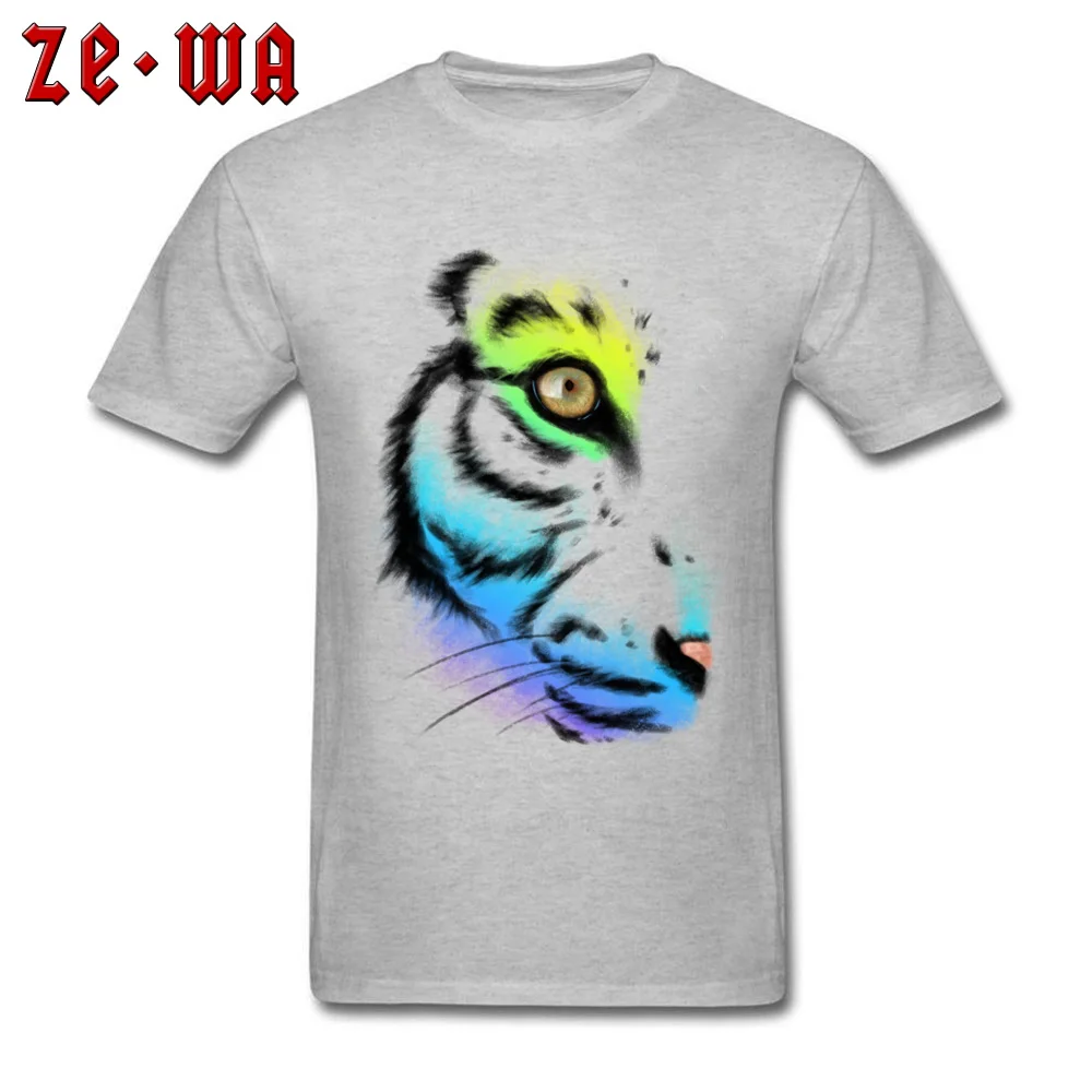 The eye of the tiger Graphic Men T Shirts Round Neck Short Sleeve 100% Cotton Tops & Tees Summer Top T-shirts Top Quality The eye of the tiger grey