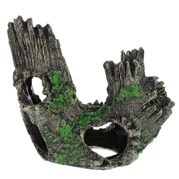 

Aquarium Decoration Bole Trunk Driftwood Hiding Cave Fish Tank Resin Ornament Enfeites Para Aquario Stone Is Land