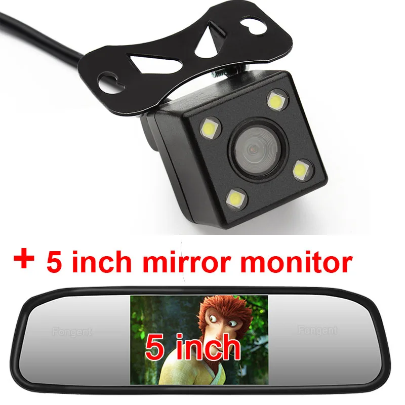 Fongent 5 &quotцветной HD TFT LCD автомобильный монитор зеркала заднего вида 800*480 с