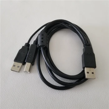 

USB 2.0 Type A to USB Type B Printer Port & USB A Splitter Auxiliary Data Power Supply Cable Male to Male 80cm Black