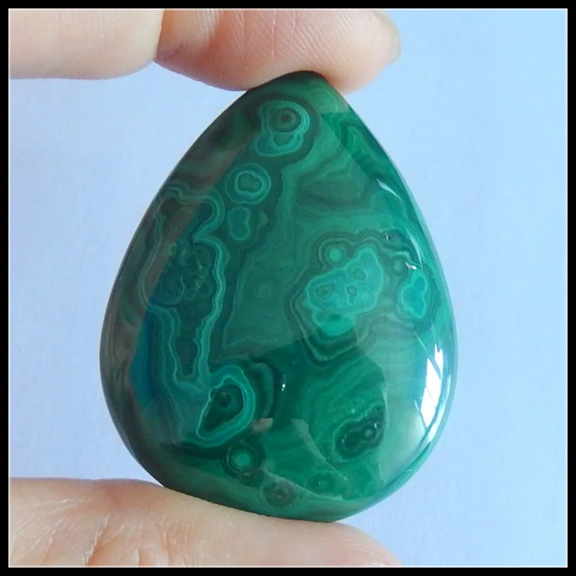

Natural Malachite gemstone Cabochon,Semiprecious jewelry Pendan Bead cabochons,42x32x8mm,22.8g