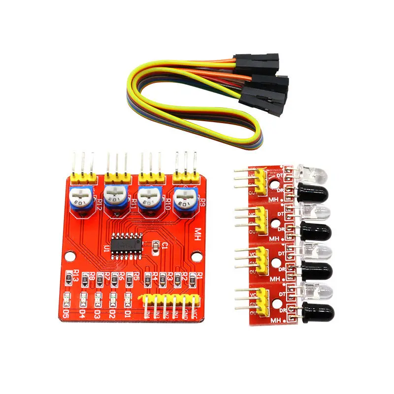 Thinary Electronic Four Road 4 канальный инфракрасный детектор для отслеживания линии