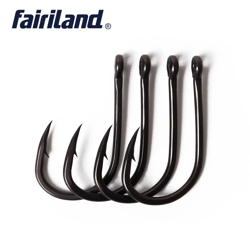 

100pcs/Lot TFSH-C Barbed Fish Hooks Chemically Sharpened beak point TEFLON Coated high carbon steel Carp hook with free hook box