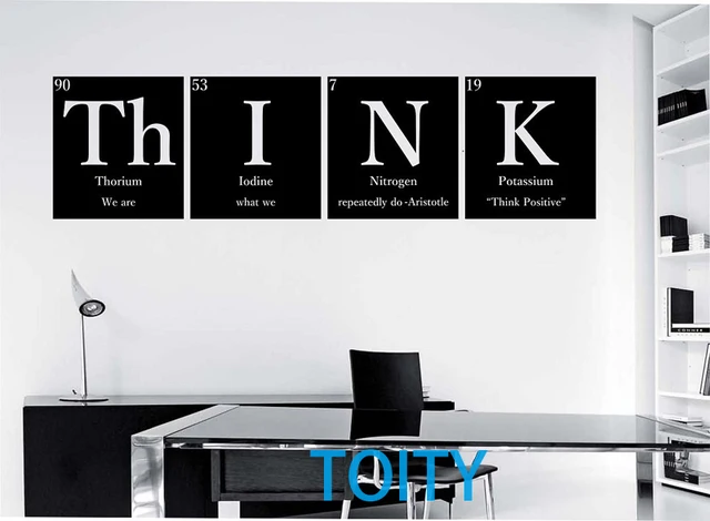 Think With Quote Periodic Table Elements Vinyl Wall Decal Sticker Think With Quote Periodic Table Elements Vinyl Wall Decal Sticker Art Decor