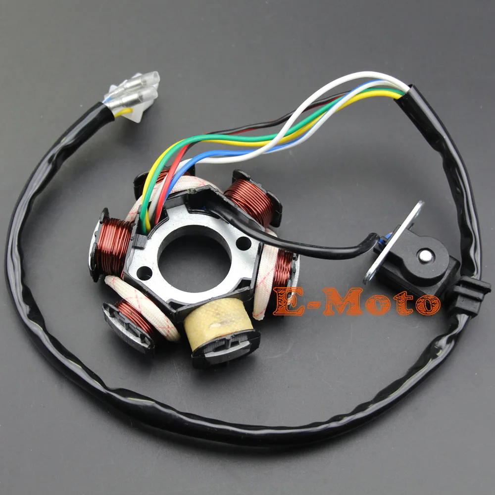Новый Магнитный статор с 6 катушками GY6 125cc 150cc Скутер ATV картинг трубка ZNEN JONWAY