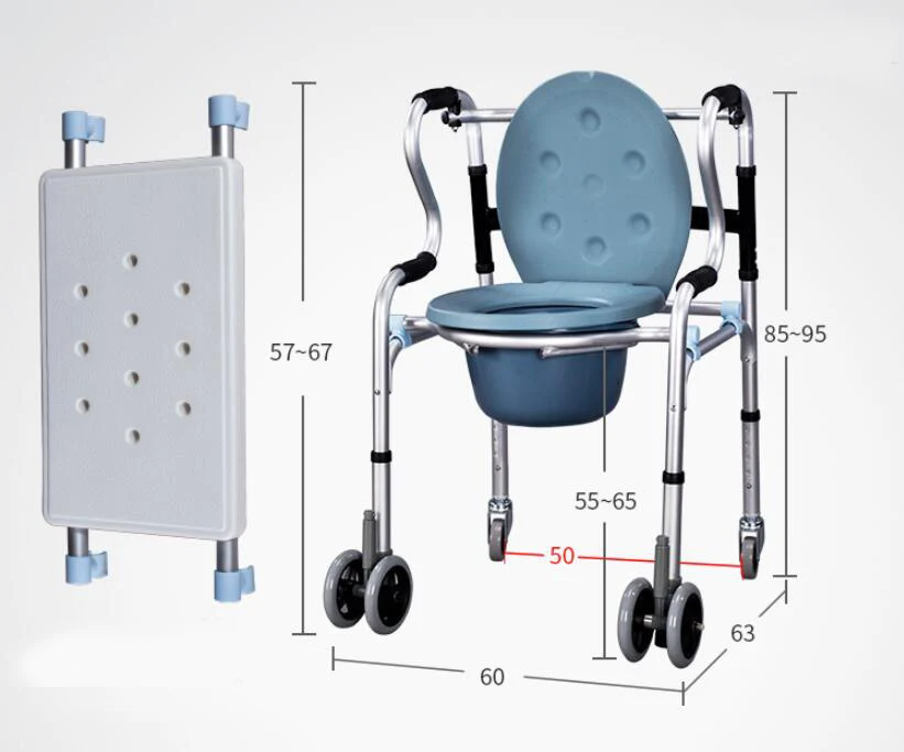 Двухцелевой комод стул портативный горшок стул для ванной с колесами и сиденьем