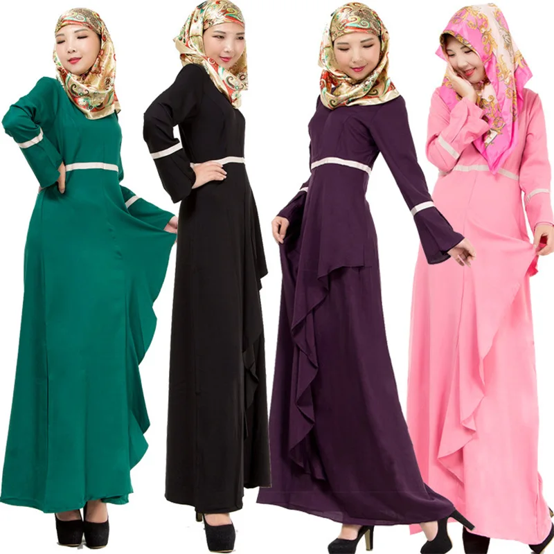 New 2016 Hot Islamic Muslim Dresses For Women Long Dresses Malaysia Abayas In Dubai Turkish Ladies Clothing Women Muslim Dresses
