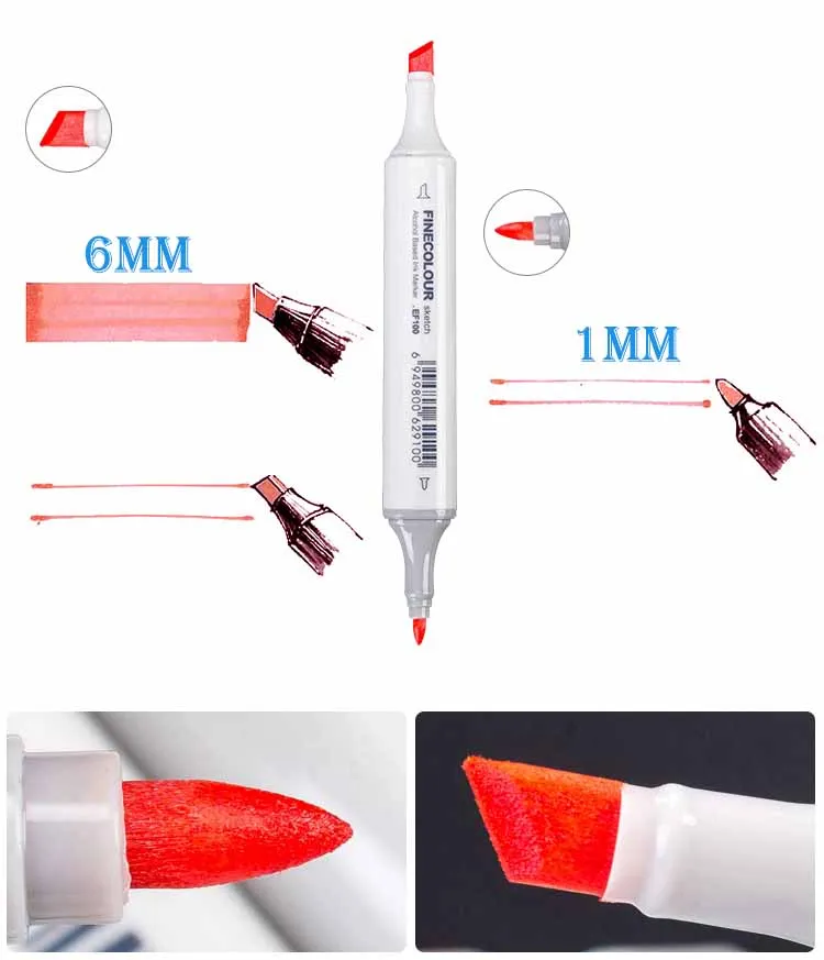 FINECOLOUR поколения 36/48/60/72 художника с двойной головкой маркер для рисования установлен на спиртовой основе Manga маркер для рисования для дизайн поставки