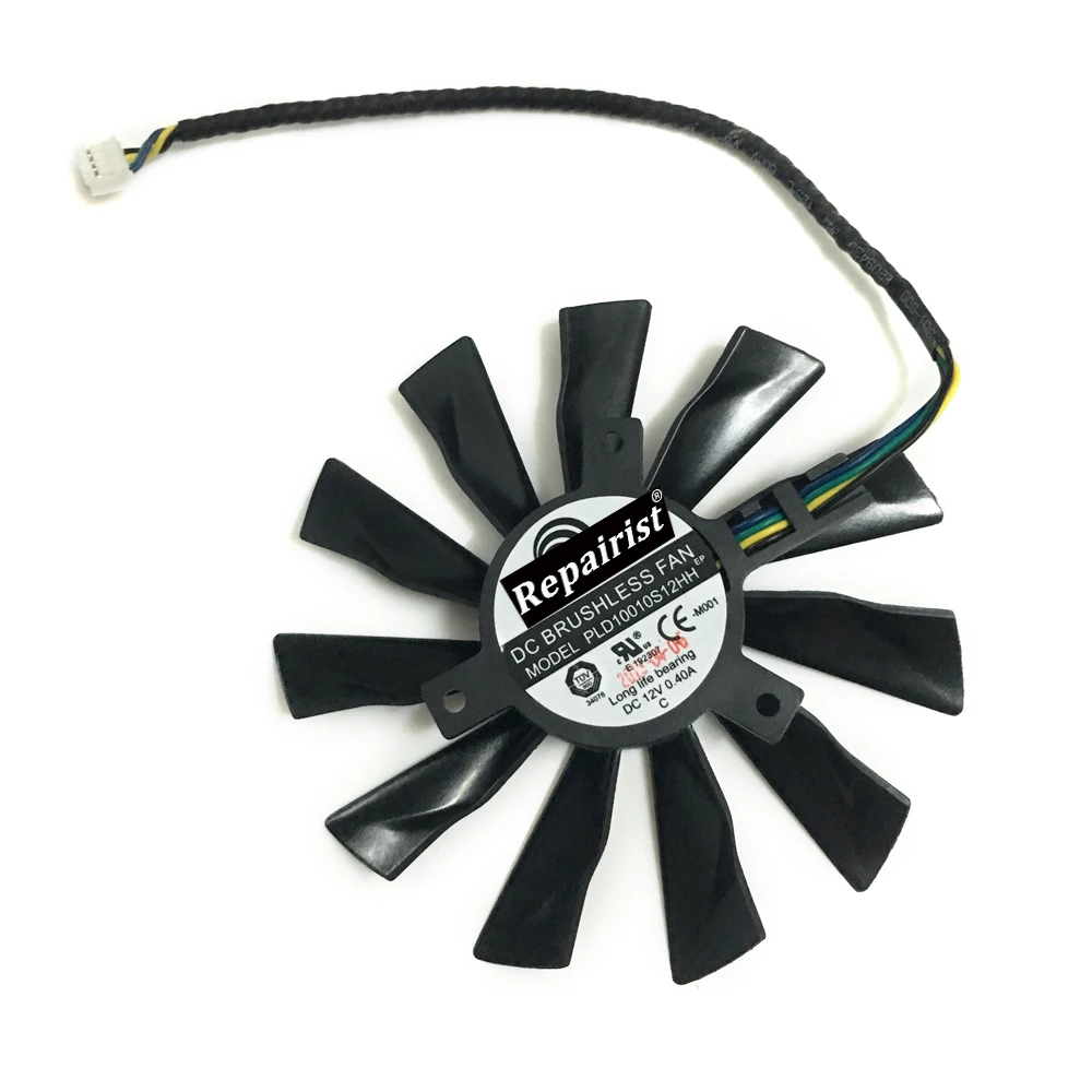 2Pcs 12V PLD10010S12HH 4Pin Graphics Card Cooling VGA Fan For MSI GTX 980Ti 980