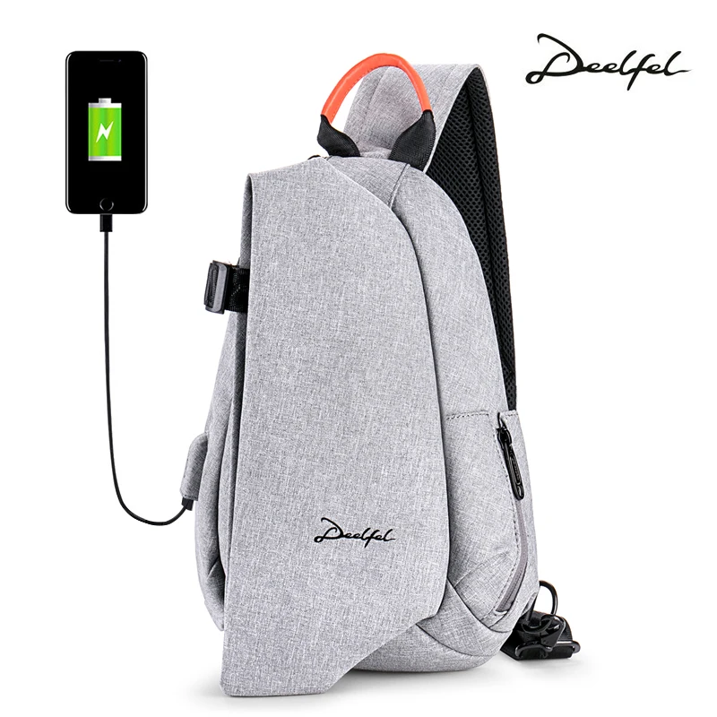 

DEELFEL Men Chest Bag Rucksack Fashion Bag Men Travel Daypack Male Crossbody Bags Single Shoulder Strap Back Bag Youth Boys Bag
