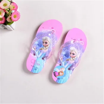 

2017 summer Children Sandals girl's Elsa boy Spider-Man Thomas Flip Flops Beach Non-silp Flip Flops Different Colors