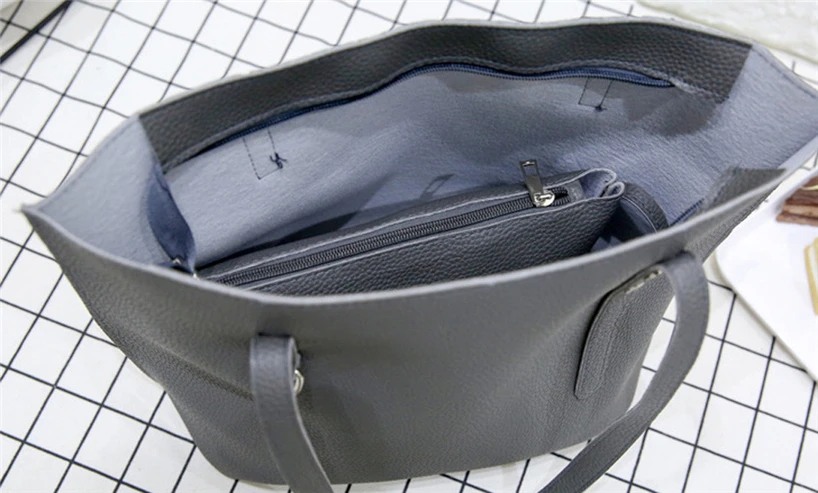 Aelicy/высококачественный Женский комплект из мягкой кожи, 4 шт., женская сумка-мешок+ сумка через плечо+ маленькая сумка-тоут+ кошелек