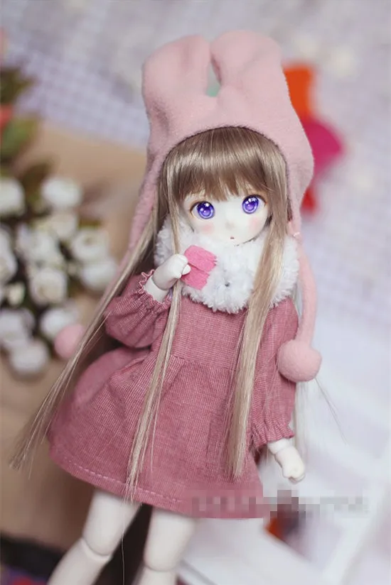 Милый розовый кролик наряд костюм(4 шт.) для BJD куклы 1/6 YOSD 1/4 одежда CW76