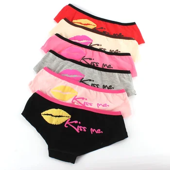 

2018 New Fashion Cosy Sexy Women Girls Underwear Kiss Me Printed Soft Cotton Underwear Lingerie Panties Briefs Knickers