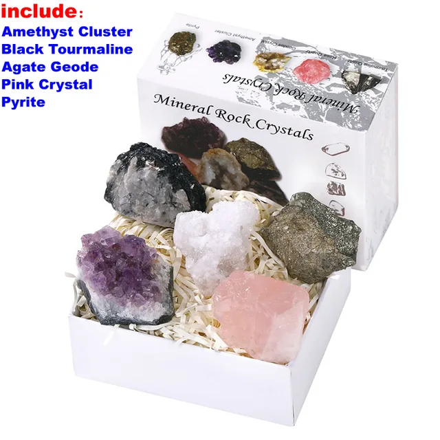 5Pcs/Box Black Tourmaline Natural Stones And Minerals Crystal Gemstone Rough Specimen Diy Jewelry Healing Original Crystals 3