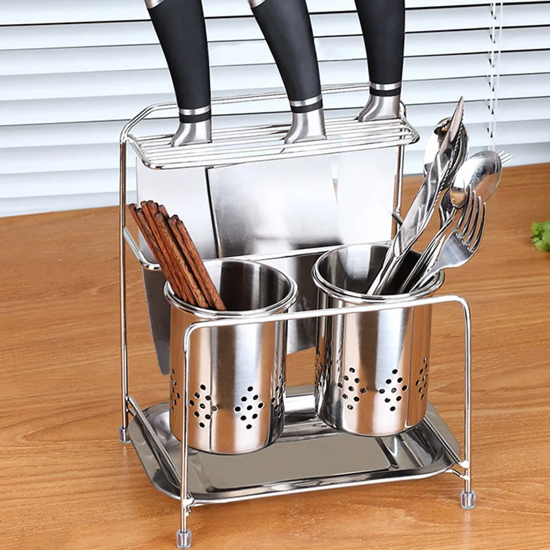 2 stainless steel hanging chopstick cages spoon holder fork rack reinforced kitchen supply knife shelves cutlery organizer
