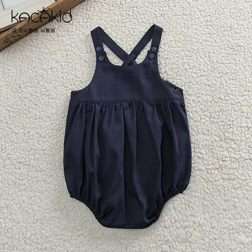 

Baby Summer Clothes Navy Color Big PP Jumpsuit Toddler Girls Sleeveless Rompers Infant Boy Girl Causal Clothing 0-3 Years