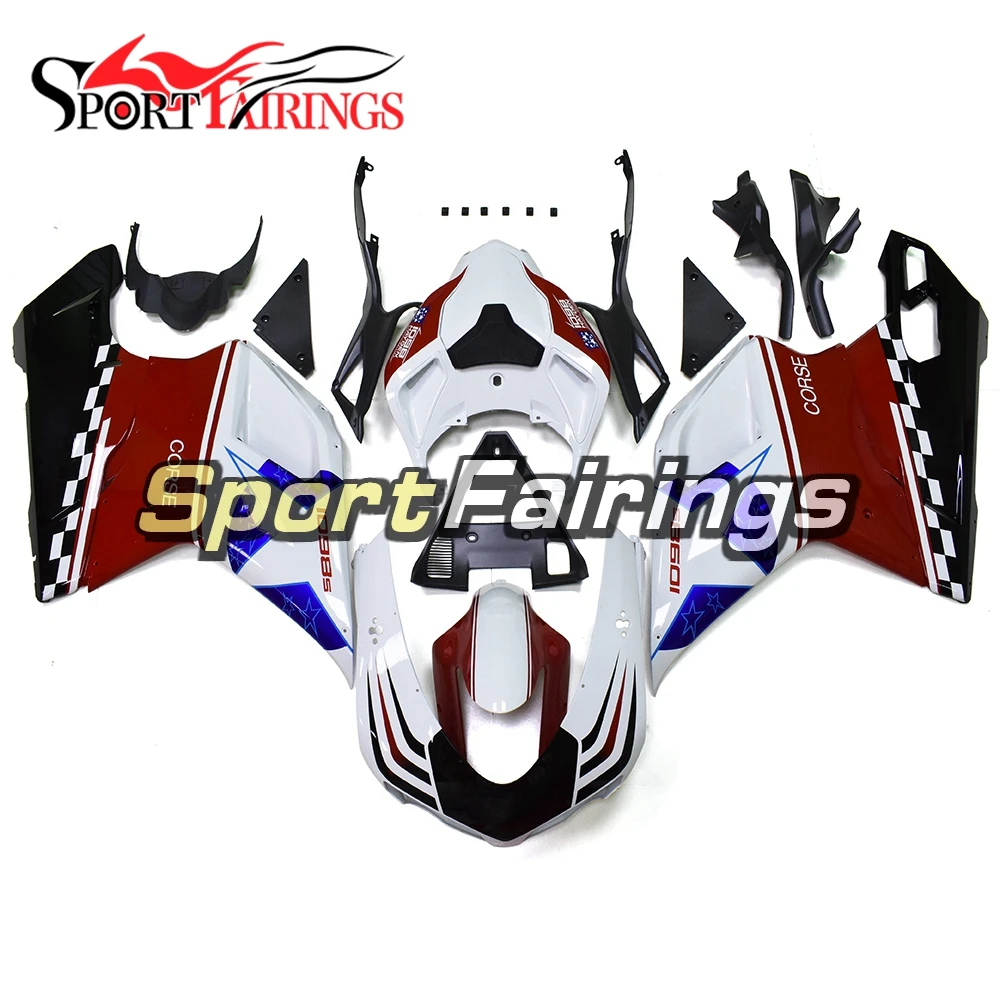 White Red Full Motorcycle Injection ABS Plastic Fairing Kit For Ducati 1098 848 1198 Year 2007 2008 2009 2010 2011 2012 Cowling |