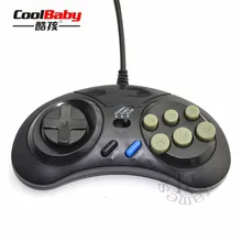 16 бит классический проводной игровой контроллер для SEGA Genesis 6 кнопочный геймпад для SEGA Mega Drive регулятор скорости "быстро-медленно"