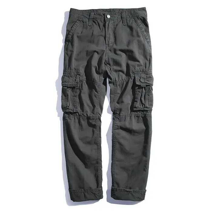 Мужские брюки-карго с карманами, 2019 новые хлопковые повседневные брюки, мужские однотонные военные тактические мужские брюки