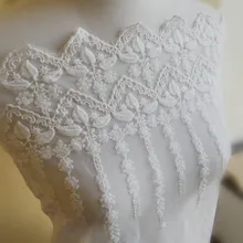 Белая кружевная ткань цвета слоновой кости, ретро вышитая кружевная ткань, французская кружевная ткань, свадебная кружевная ткань