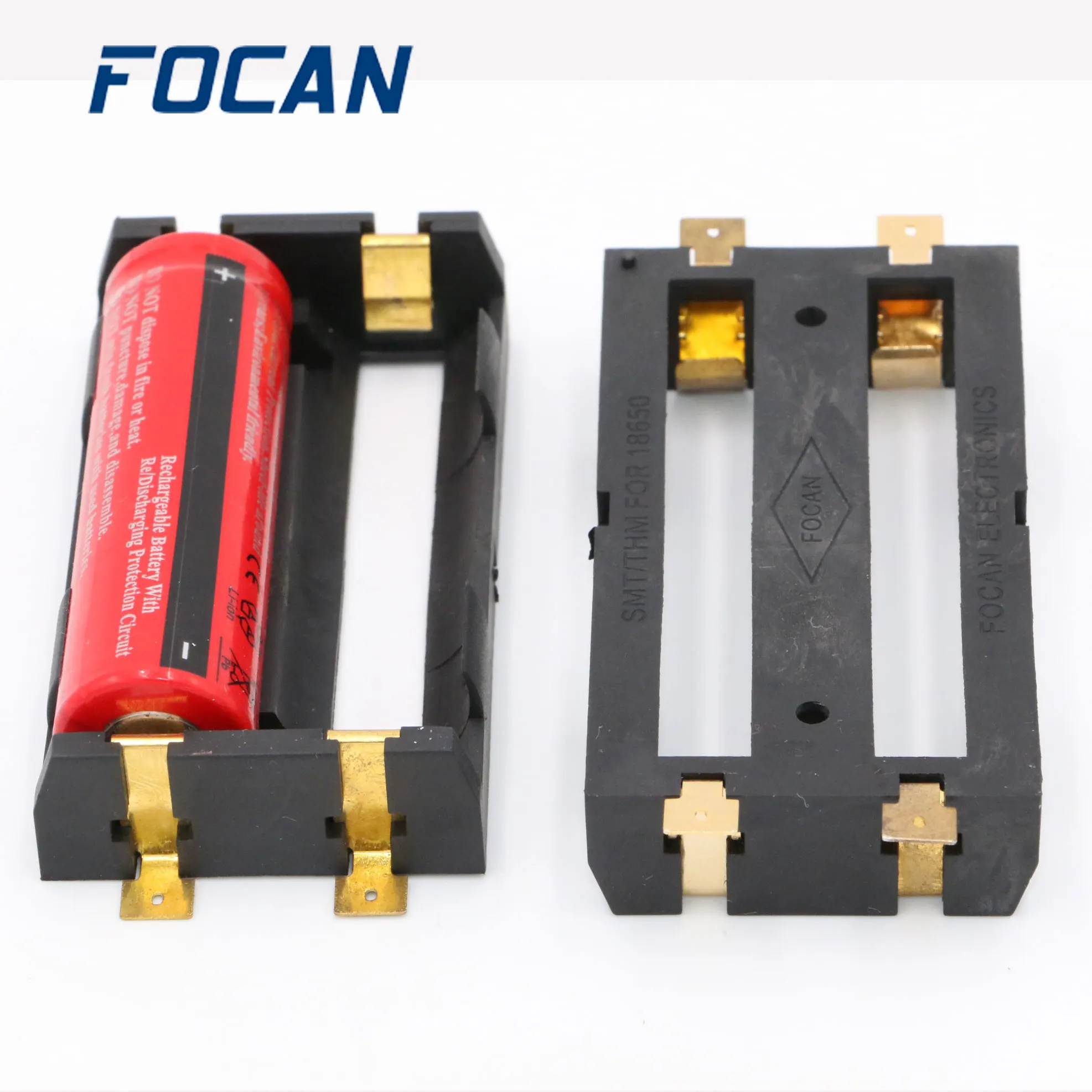 

Cheapest 100PCS 18650 Battery holder SMD SMT With Bronze Pins smd smt 18650 battery box case Storage Box