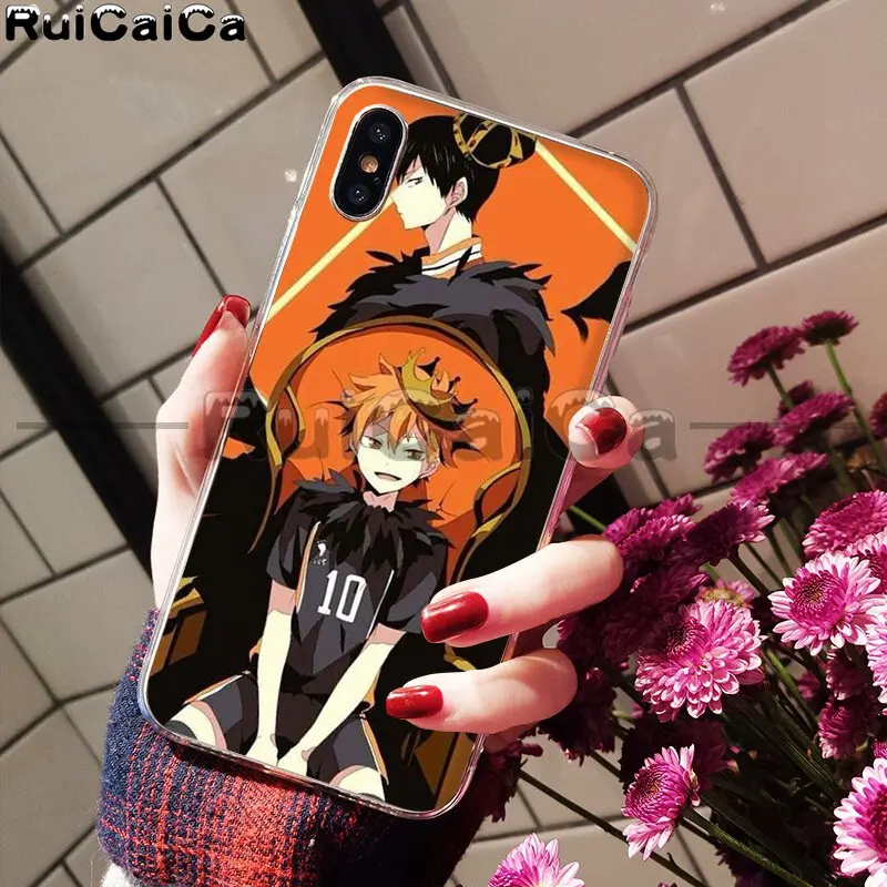 RuiCaiCa Haikyuu Хината атак аниме ТПУ Мягкий силиконовый чехол для телефона для iPhone X XS MAX 6 6S 7 7plus 8 8Plus 5 5S XR - Color: A8