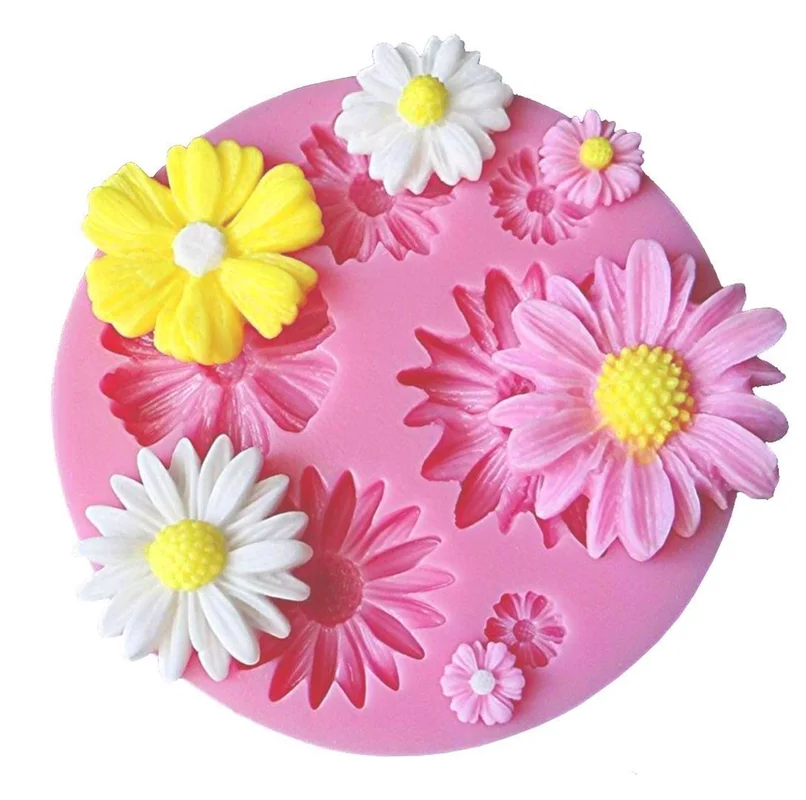 

Chocolate Mold Tools DIY desert Decoration 6 Small Chrysanthemum Flowers Silicone Fondant Mold Clay