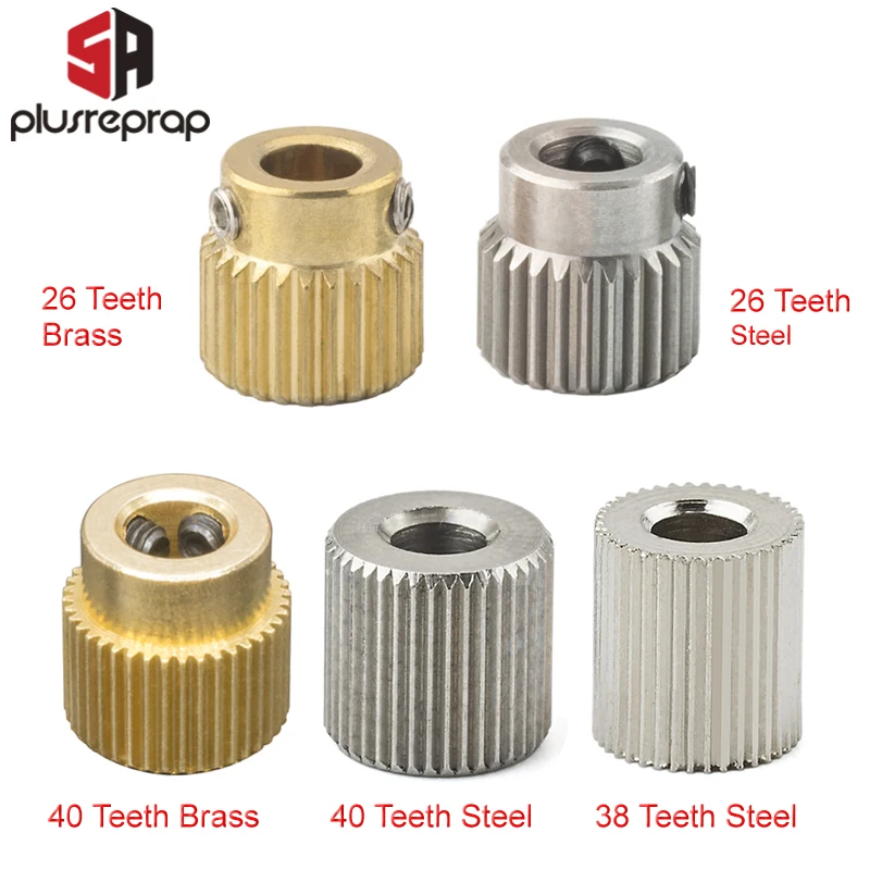 Mk7 MK8 البثق والعتاد 26/38/40 الأسنان الأسنان النحاس أو الفولاذ المقاوم للصدأ محرك والعتاد تغذية والعتاد عجلة ل 3D طابعة الطارد
