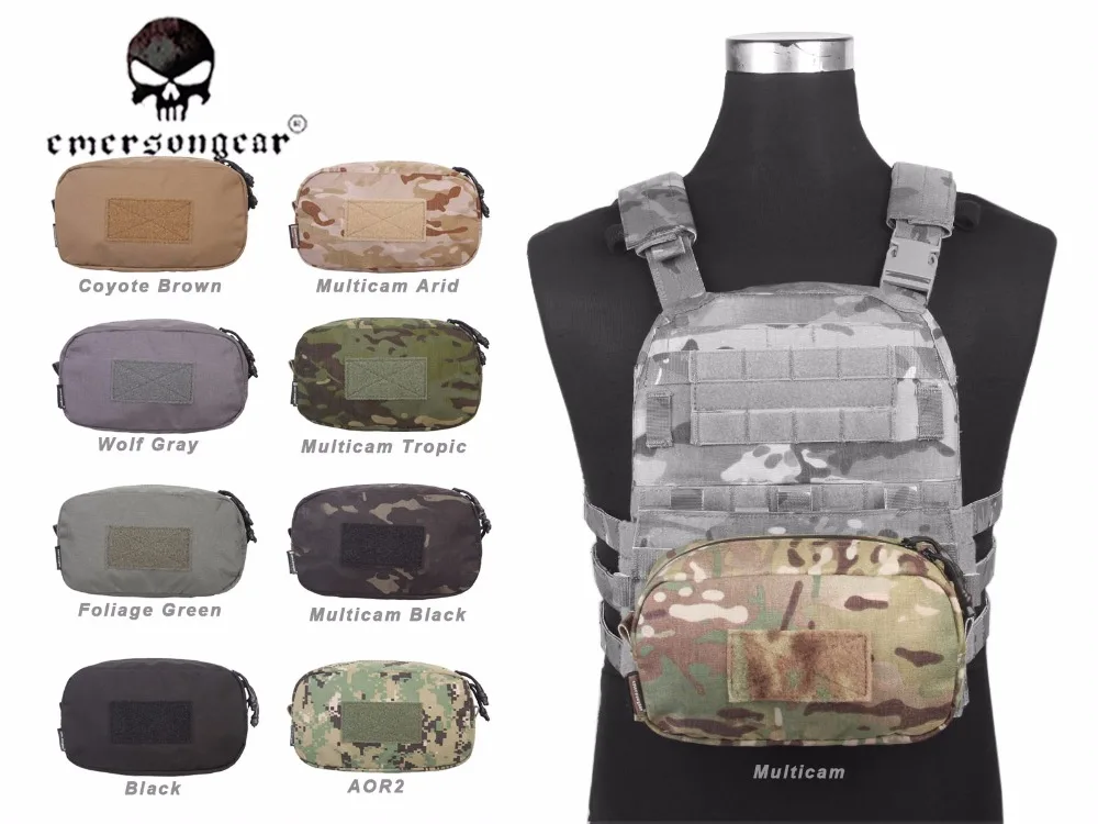 Emersongear Pouch Zip-ON Panel Tactical Vest Accessory package EM9334 Multicam Black