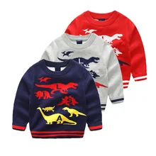Одежда для мальчиков коллекция года, детские свитера на осень и зиму хлопковый детский трикотажный свитер с круглым вырезом и длинными рукавами с героями мультфильмов для детей возрастом от 2 до 8 лет