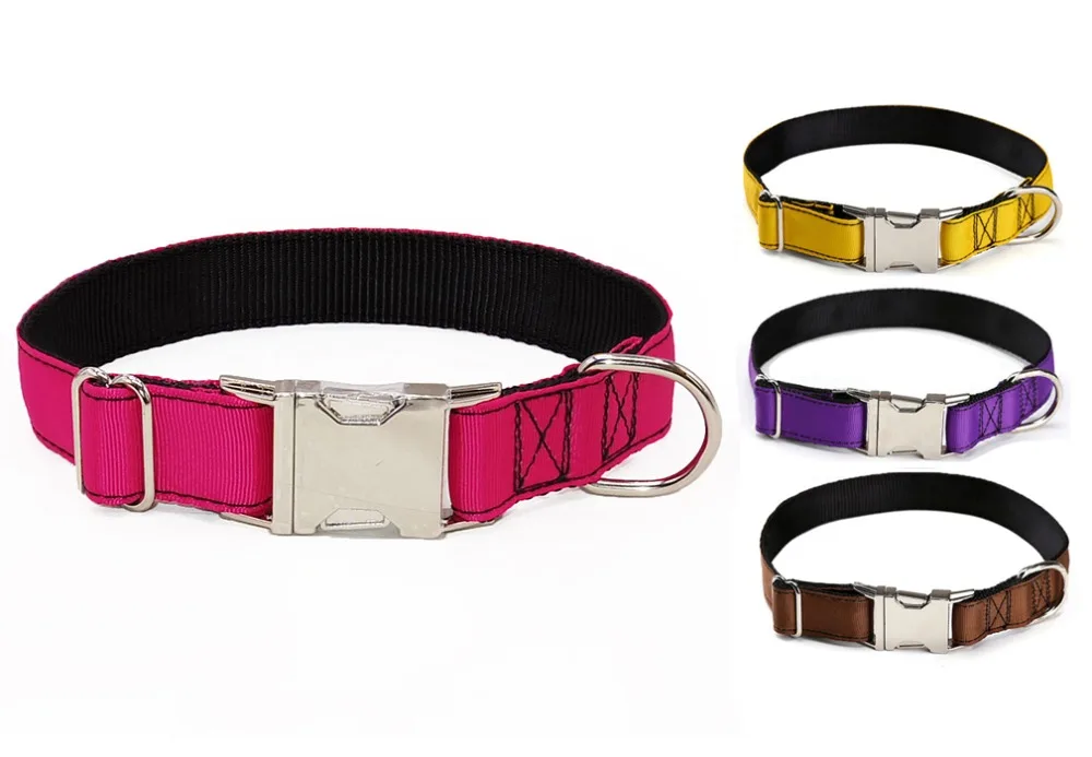 

Dog Double-Nylon Collar with Metal Quick Release Snap Buckle