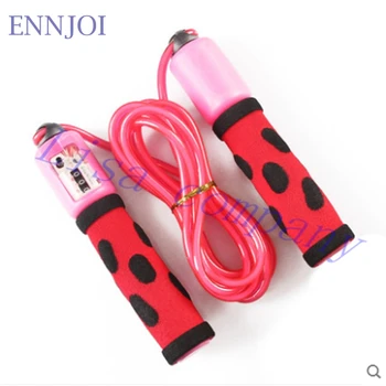 

2016 hot sale 3 meter leopard print style electronic counting Sponge handle rubber rope Weight loss fitness sports skipping rope