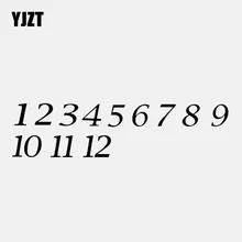 YJZT 16.7 CENTÍMETROS * 4.2 CENTÍMETROS Número Relógio Conjunto 1 2 3 4 5 6 7 8 9 10 11 12 Car Adesivo de Vinil Decalque Preto/Prata C3-1149