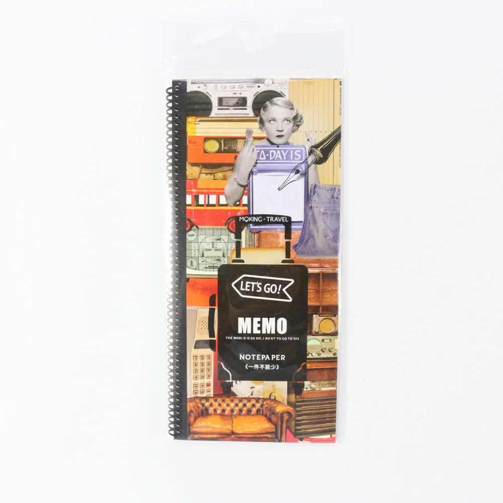Domikee Винтаж мультфильм блокнот сумка для туристические журналы блокноты канцелярские товары, классический набор для записей дневник записные книжки - Цвет: Цвет: желтый