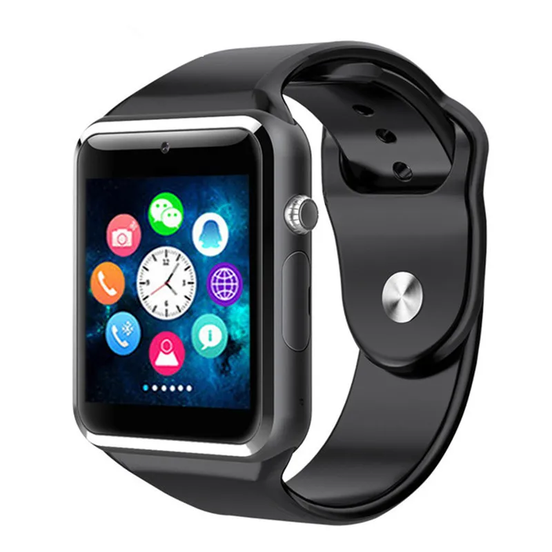 2019 جديد الأزياء A1 ساعة اليد بلوتوث ساعة ذكية الرياضة عداد الخطى مع سيم كاميرا Smartwatch للنساء الرجال