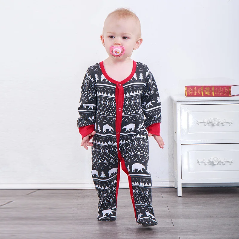 

Boy Christmas Outfit Romper Long Sleeve Tiny Cotton Baby Onesie Jumpsuit Toddler Girl Winter