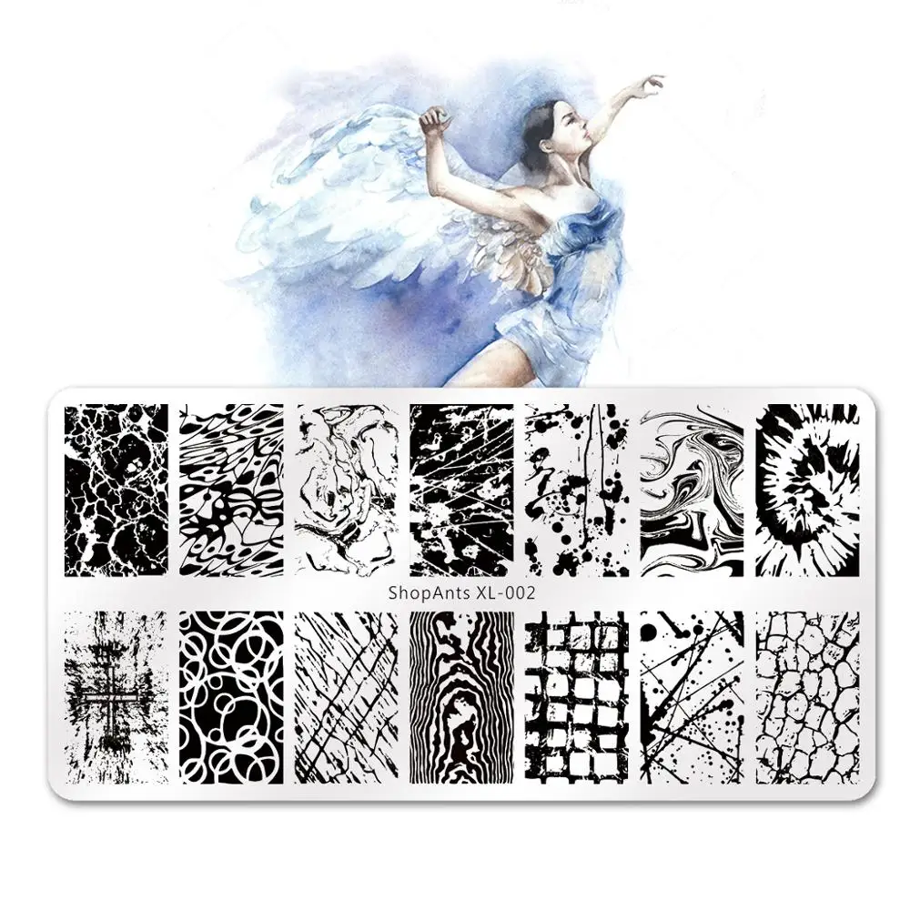 

1pc ShopAnts 6*12cm Stamping Plates Vintage Marble Grain Image Pattern For Nail Art Stamping Plate XL-002